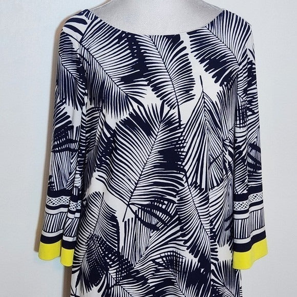 Jessica Howard Navy Leaf Shift Dress Size 14 Wedding Guest Dress