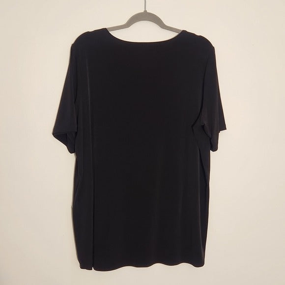 Susan Graver Black Short Sleeve Blouse Size 1X