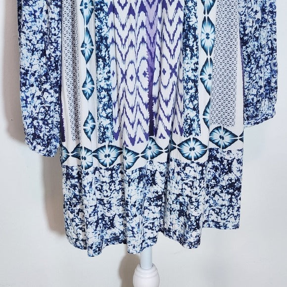 Grand & Greene Purple and Blue Boho Blouse Size 2X Plus Size Boho Top