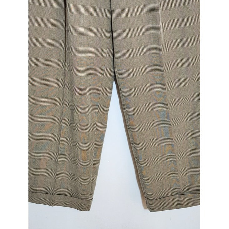 Bobby Jones Khaki Houndstooth Pleated Dress Pants Size 34