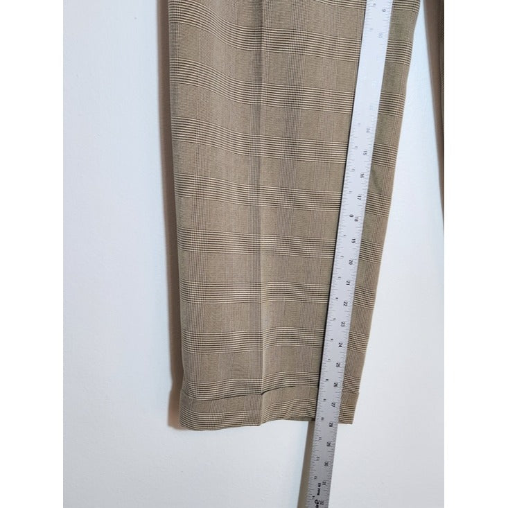 Bobby Jones Khaki Houndstooth Pleated Dress Pants Size 34
