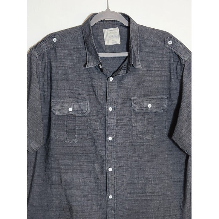 Colours by Alexander Julian Mens Charcoal Gray Camp Shirt Size 2X