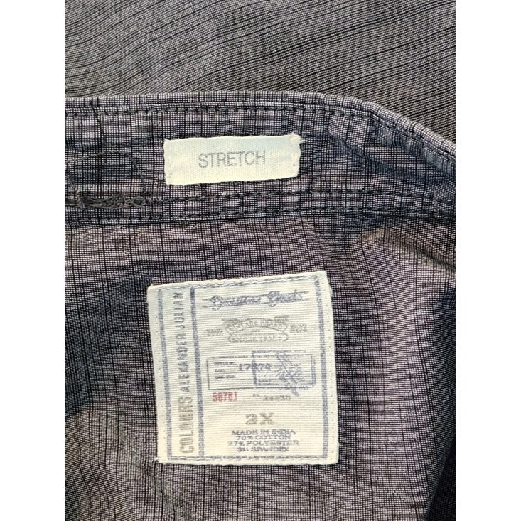 Colours by Alexander Julian Mens Charcoal Gray Camp Shirt Size 2X