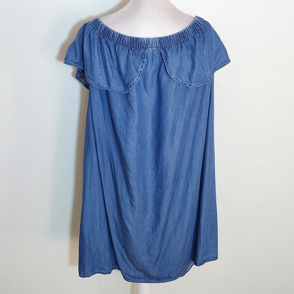 Magnolia Skye Chambray Off-the-Shoulder Mini Dress Size XL