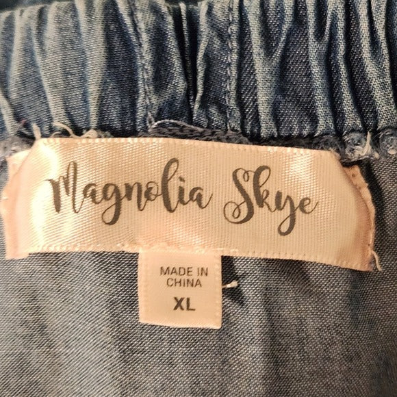Magnolia Skye Chambray Off-the-Shoulder Mini Dress Size XL