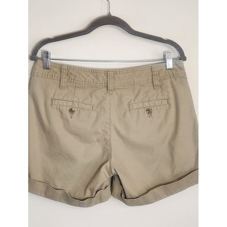 Gap Khaki Favorite Preppy Cuffed Shorts Size 8