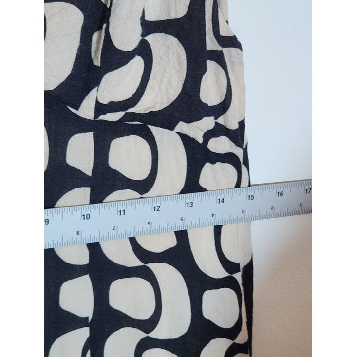 ILLA ILLA Cream and Black Print Midi Slip Dress Size Medium