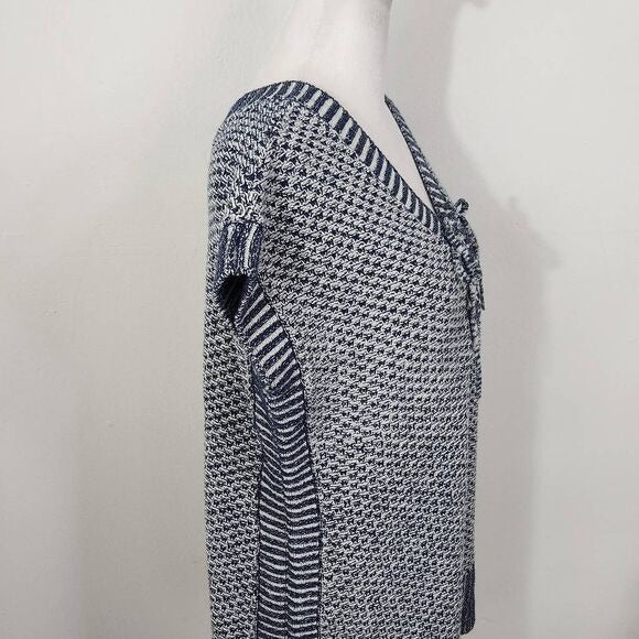 Isaac Mizrahi Navy and White Knit Vest Size XS Navy Sleeveless Sweater