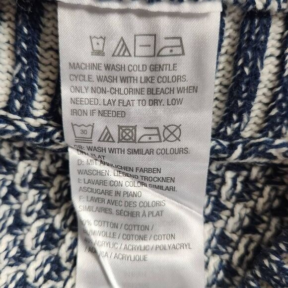 Isaac Mizrahi Navy and White Knit Vest Size XS Navy Sleeveless Sweater