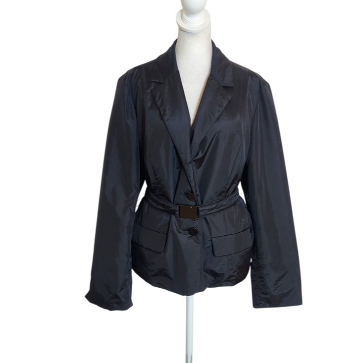 Talbots Petites Black Belted Blazer Style Jacket Size 16 Petite