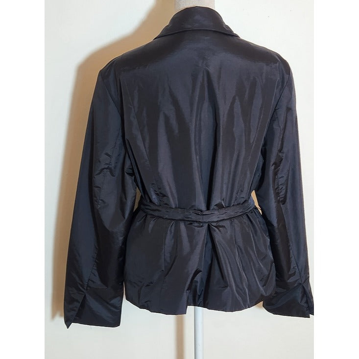 Talbots Petites Black Belted Blazer Style Jacket Size 16 Petite