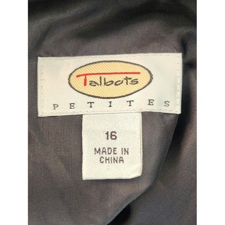Talbots Petites Black Belted Blazer Style Jacket Size 16 Petite
