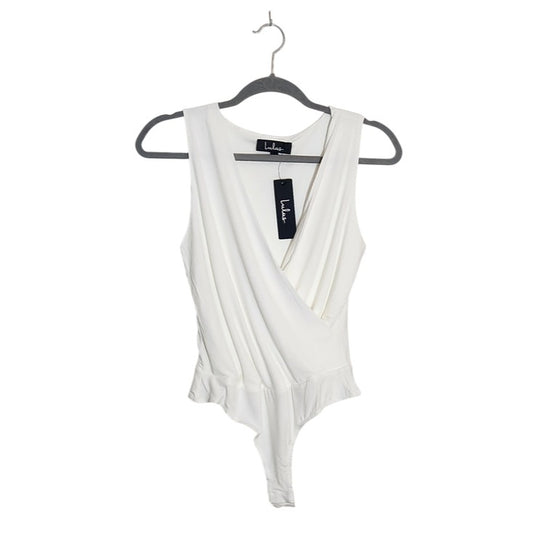 Lulus Ivory Faux Wrap Sleeveless Bodysuit Size Small NWT