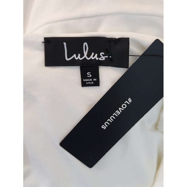 Lulus Ivory Faux Wrap Sleeveless Bodysuit Size Small NWT