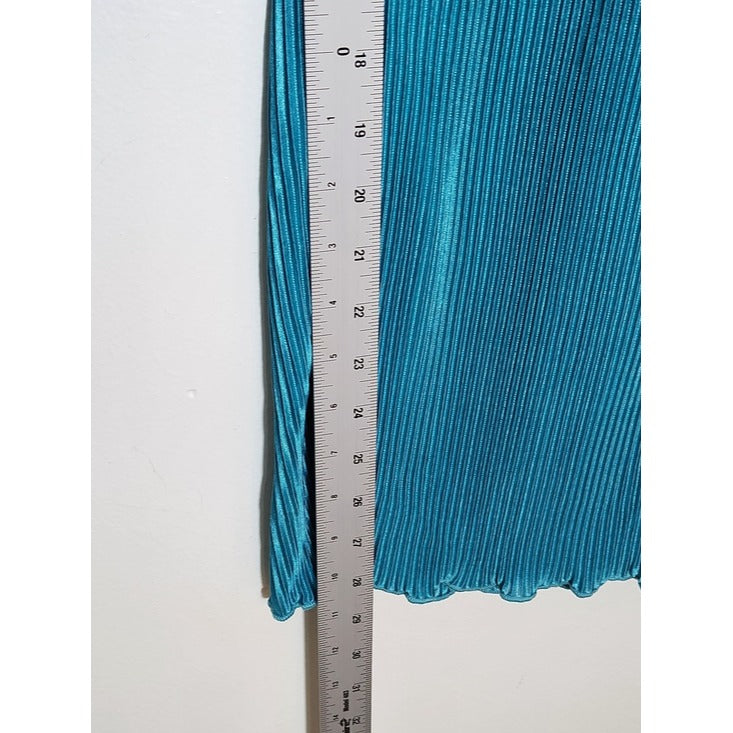 Turquoise Blue Ribbed Plissé Matching Set Size XXL NWOT
