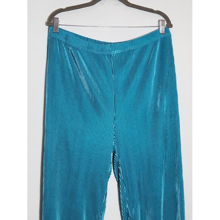 Turquoise Blue Ribbed Plissé Matching Set Size XXL NWOT