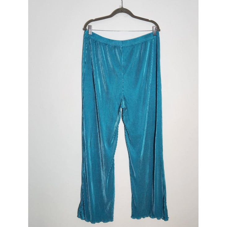 Turquoise Blue Ribbed Plissé Matching Set Size XXL NWOT