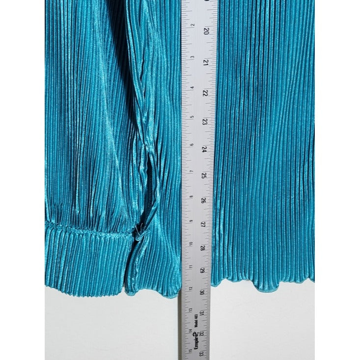 Turquoise Blue Ribbed Plissé Matching Set Size XXL NWOT