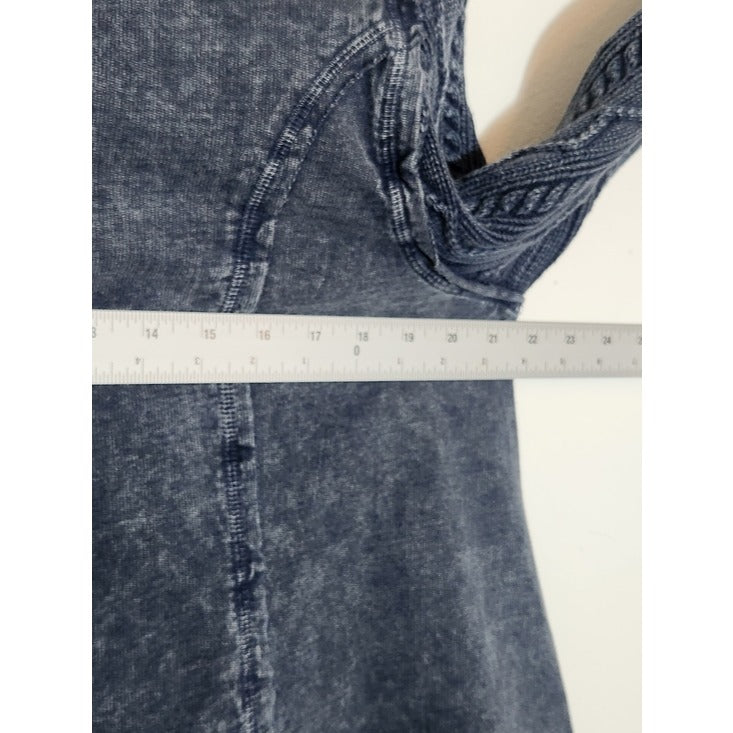 Leo and Nicole Blue Mineral Wash Open Front Cardigan Size Large