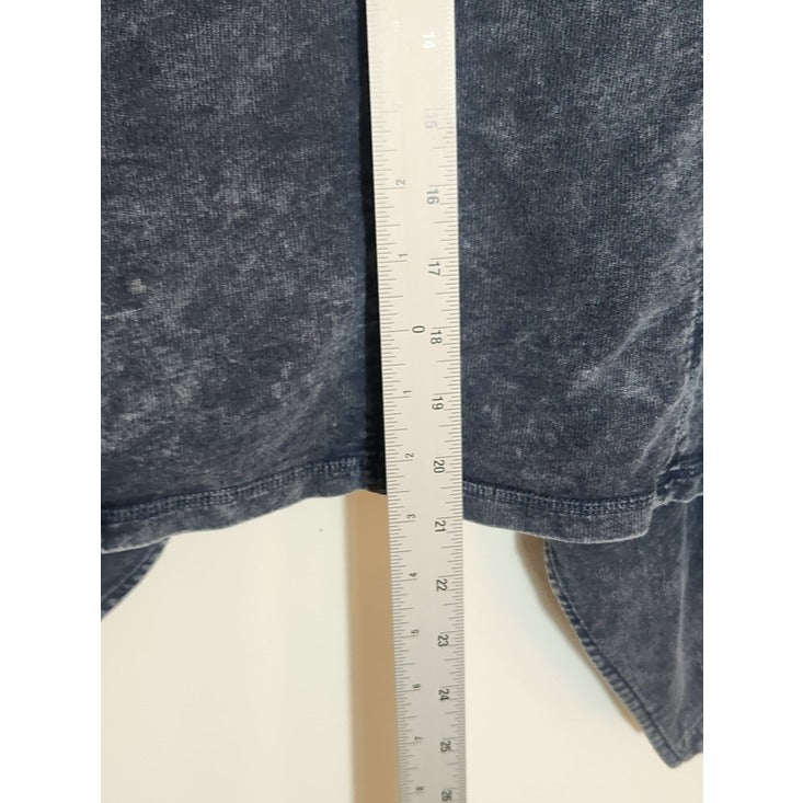 Leo and Nicole Blue Mineral Wash Open Front Cardigan Size Large