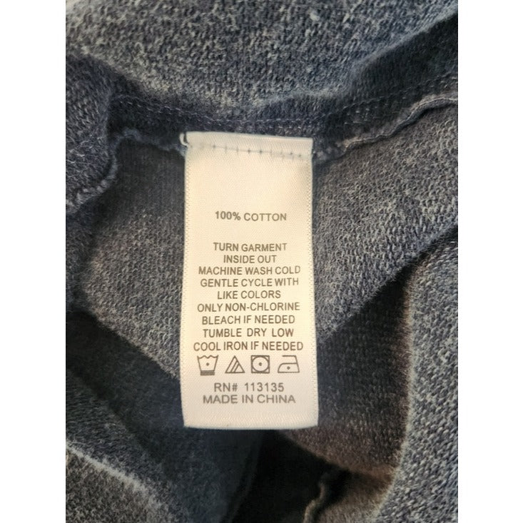 Leo and Nicole Blue Mineral Wash Open Front Cardigan Size Large