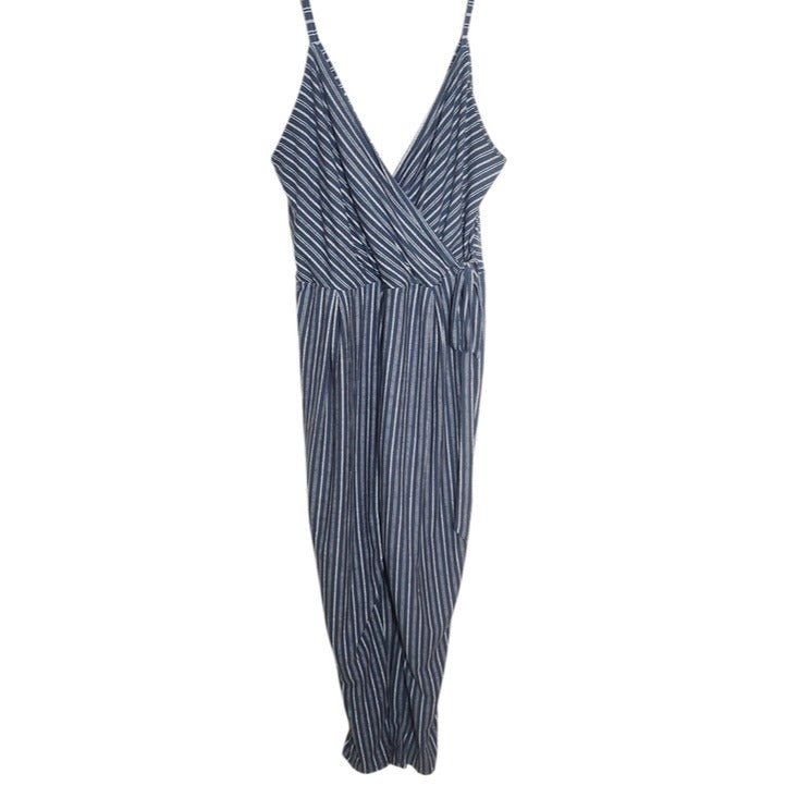 Derek Heart Slate Blue and White Stripe Jumpsuit Size 2X