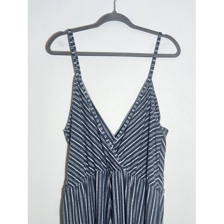Derek Heart Slate Blue and White Stripe Jumpsuit Size 2X