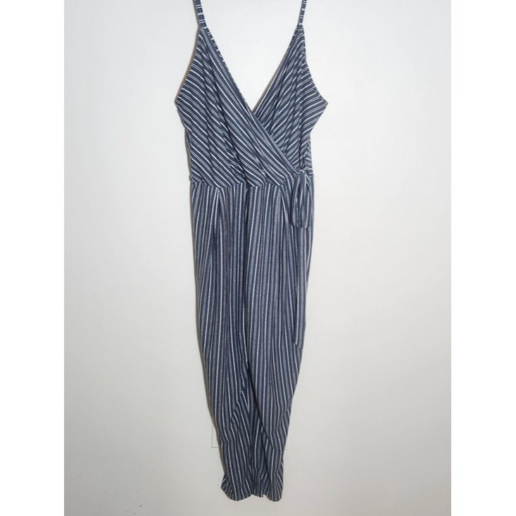 Derek Heart Slate Blue and White Stripe Jumpsuit Size 2X