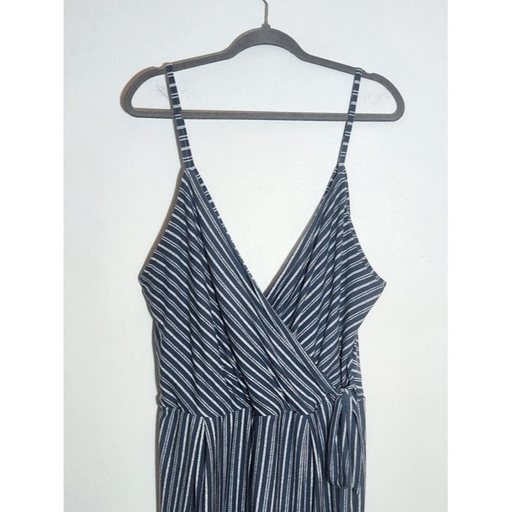 Derek Heart Slate Blue and White Stripe Jumpsuit Size 2X