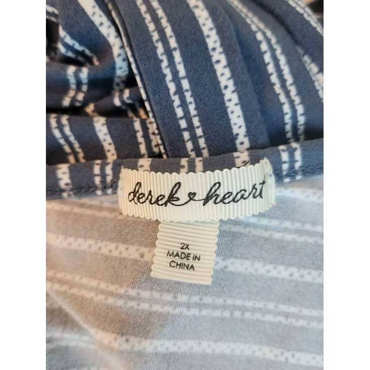 Derek Heart Slate Blue and White Stripe Jumpsuit Size 2X