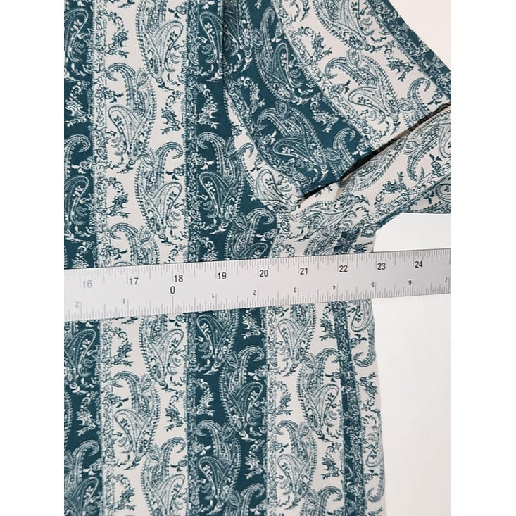 VICI Green and White Paisley Stripe Mini Shirt Dress Tunic Size Medium