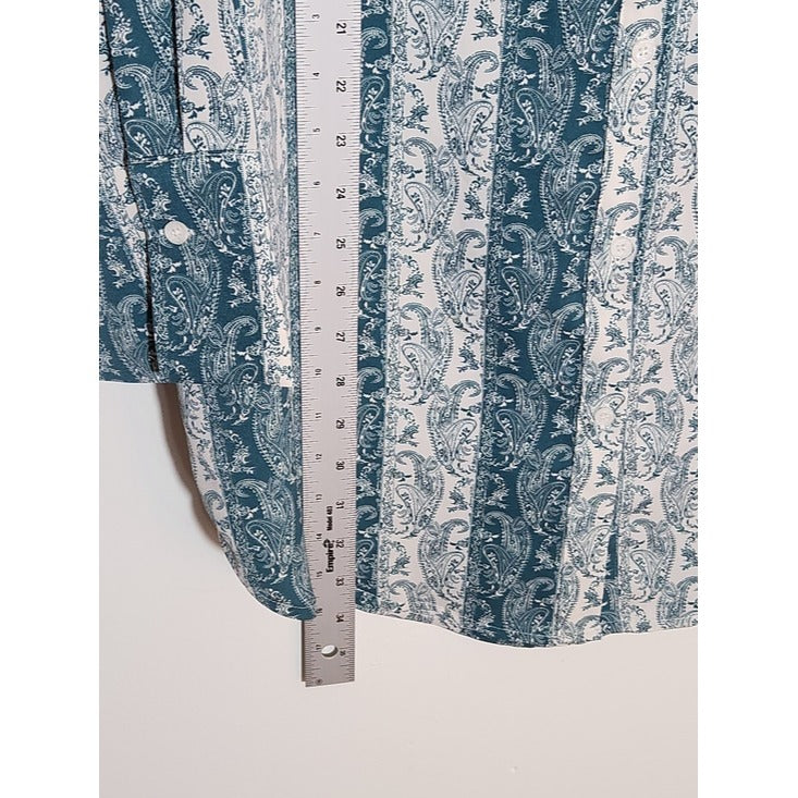 VICI Green and White Paisley Stripe Mini Shirt Dress Tunic Size Medium