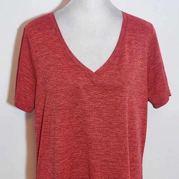 Nike Heather Red Short Sleeve V-Neck T-Shirt Size XL Nike Red Tee