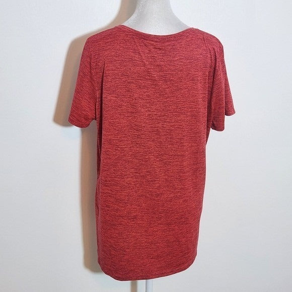 Nike Heather Red Short Sleeve V-Neck T-Shirt Size XL Nike Red Tee