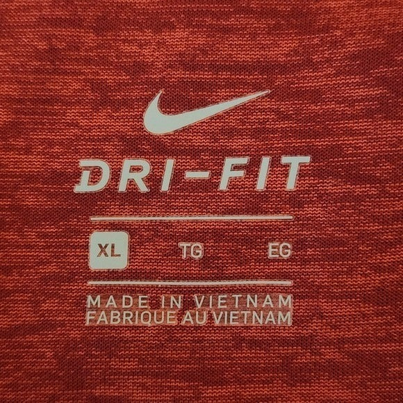Nike Heather Red Short Sleeve V-Neck T-Shirt Size XL Nike Red Tee