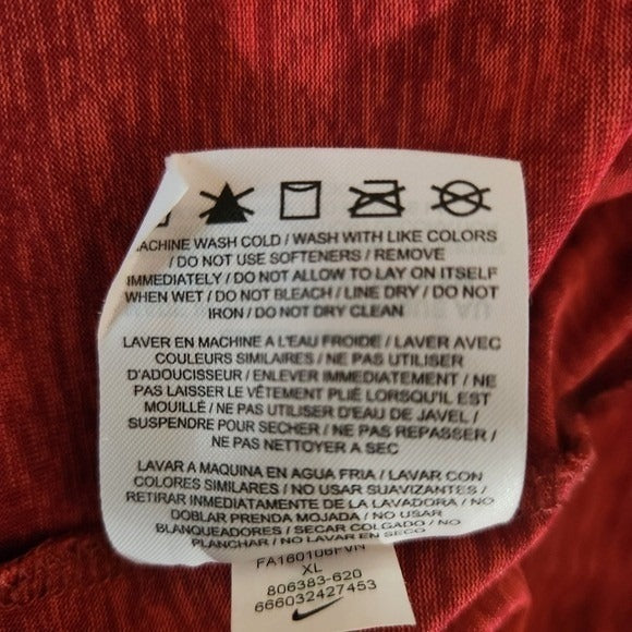 Nike Heather Red Short Sleeve V-Neck T-Shirt Size XL Nike Red Tee
