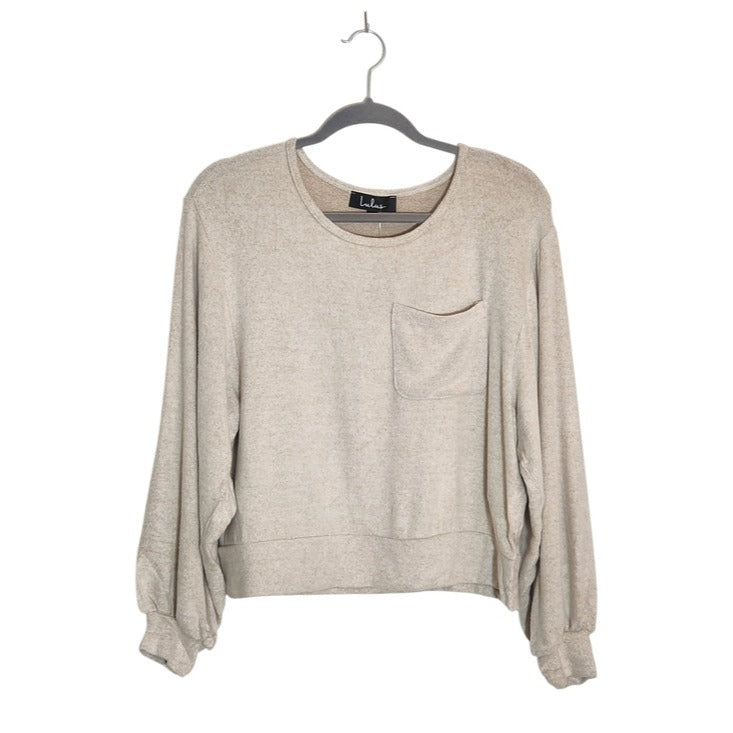 Lulus Oatmeal Cropped Pullover Size Medium NWT