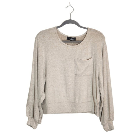 Lulus Oatmeal Cropped Pullover Size Medium NWT