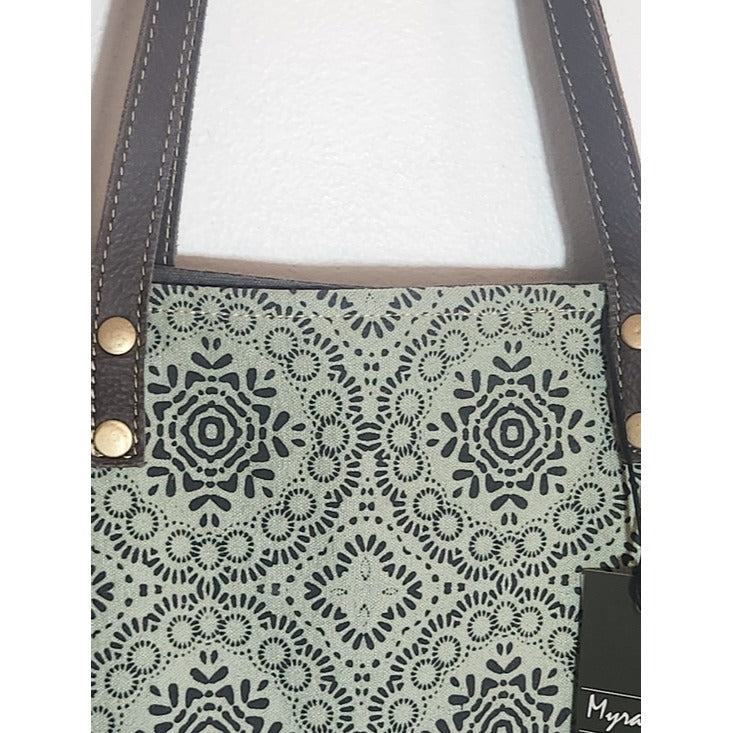 Myra Bag Floral Chic Canvas Tote Cowhide Leather Coastal Cowgirl NWT
