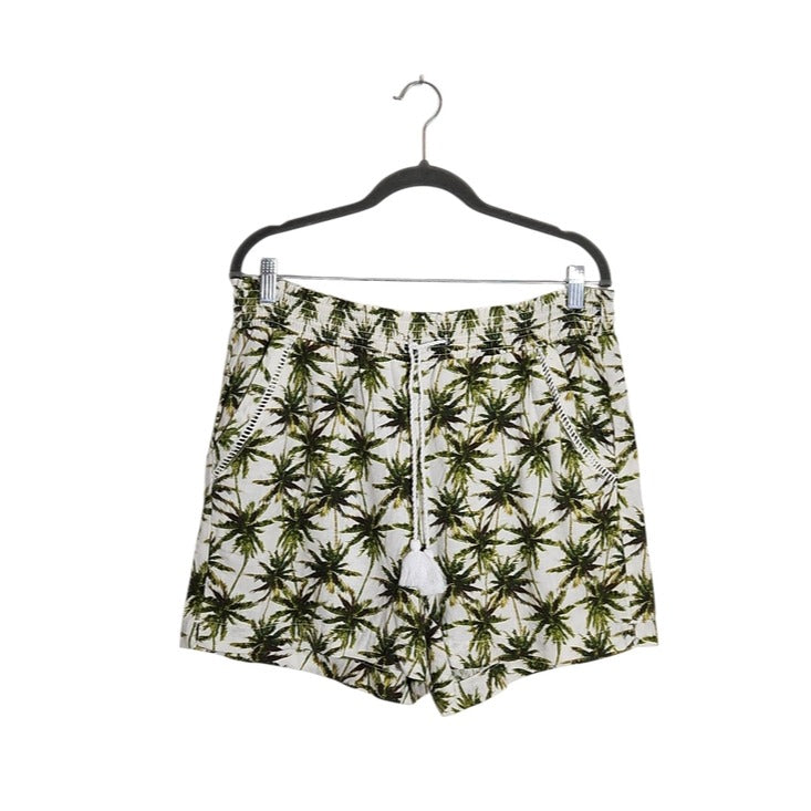 Briggs Green and White Palm Tree Print Shorts Size Large