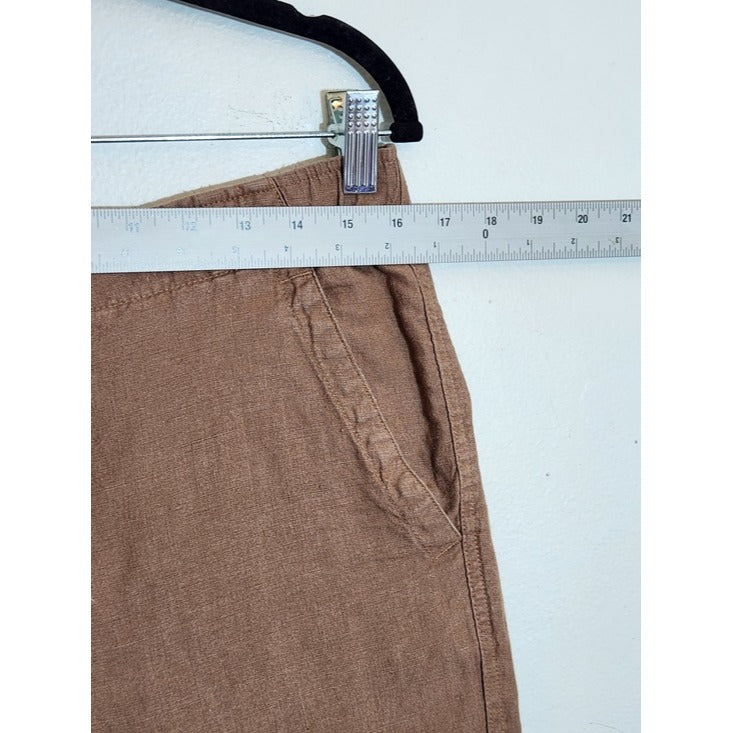 Vince Mens Brown Textured Hemp Shorts with Drawstring Size Small