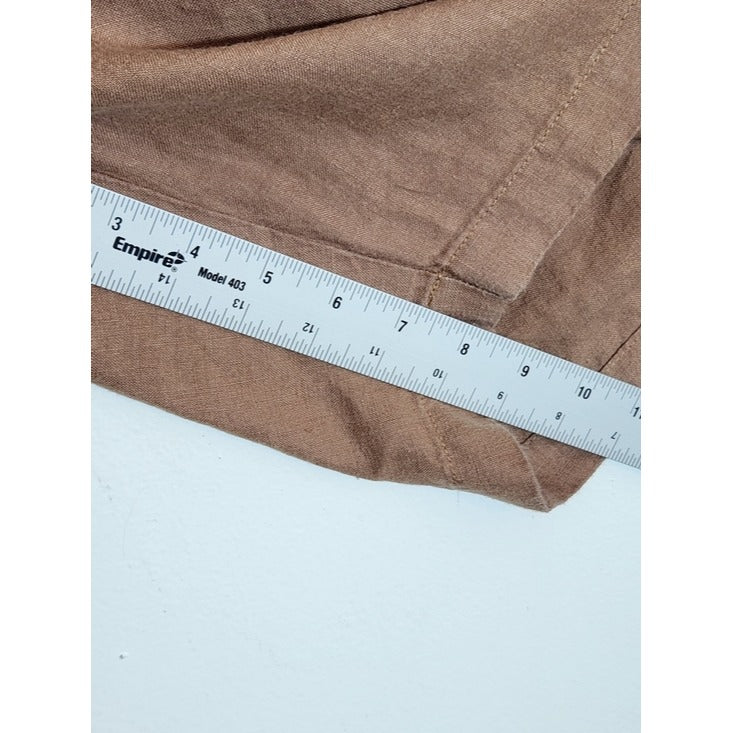 Vince Mens Brown Textured Hemp Shorts with Drawstring Size Small