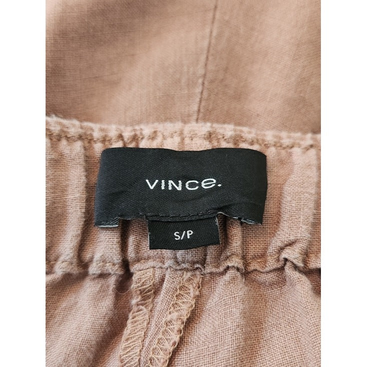 Vince Mens Brown Textured Hemp Shorts with Drawstring Size Small