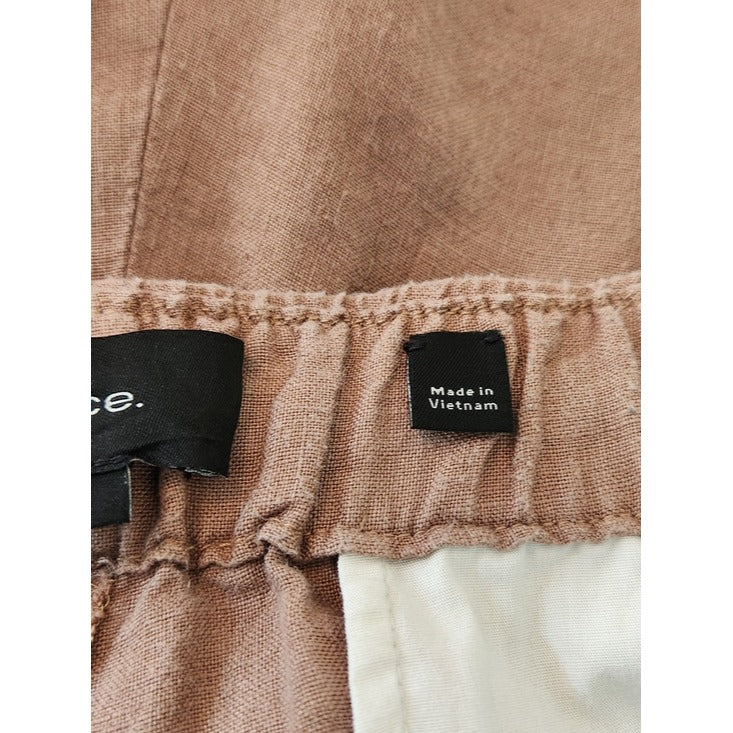 Vince Mens Brown Textured Hemp Shorts with Drawstring Size Small