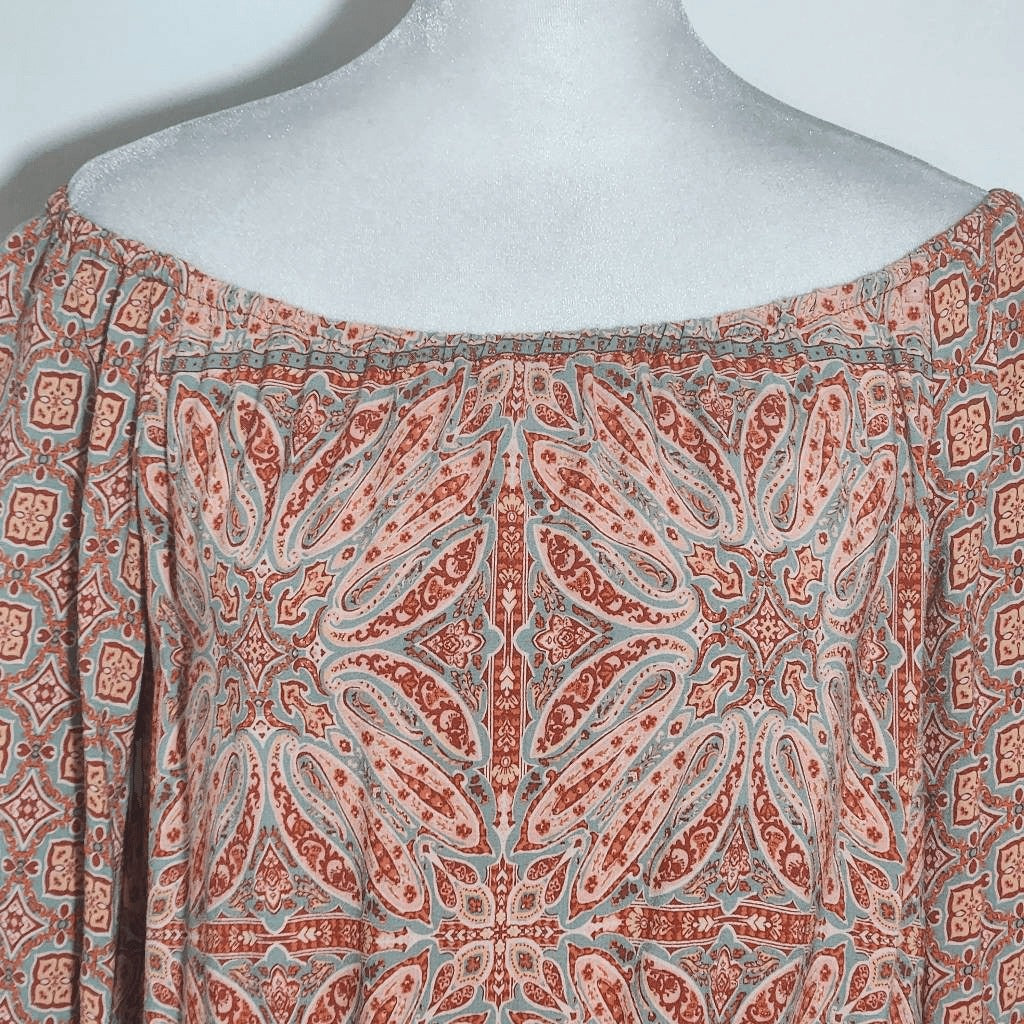 Sanctuary Off-the-Shoulder Pink Boho Cropped Blouse Size XS Cropped Peasant Top