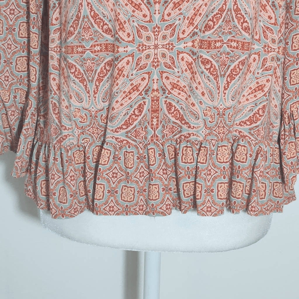 Sanctuary Off-the-Shoulder Pink Boho Cropped Blouse Size XS Cropped Peasant Top