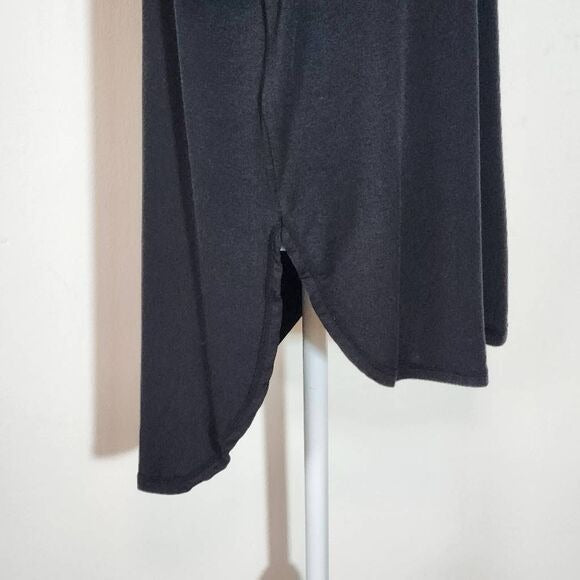 Mono B High Low Black Short Sleeve T-Shirt Tunic Size Small, New