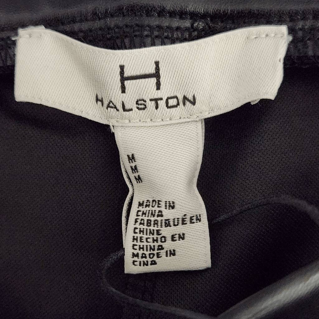 Halston Black Faux Leather Pants NWT Size Medium Black Vegan Leather Pants