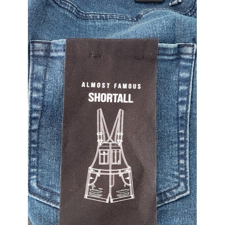 Almost Famous Dark Wash Denim Romper with Ruffle Sleeves Size Small NWT