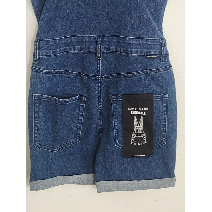 Almost Famous Dark Wash Denim Romper with Ruffle Sleeves Size Small NWT